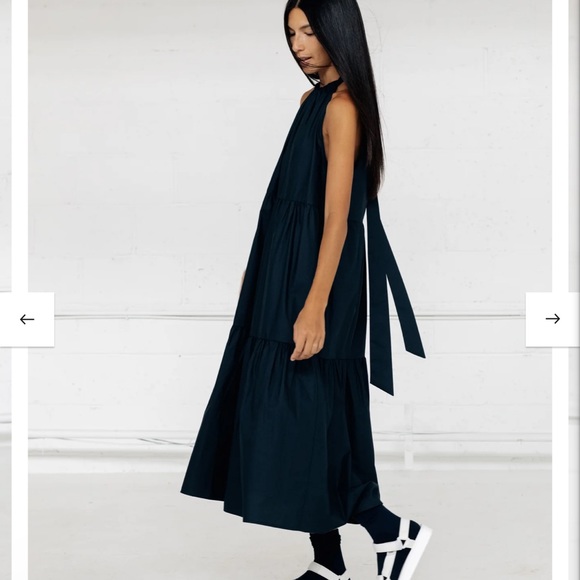 NWOT Paper Label, Navy blue, cotton, maxi length, halter dress by PaperLabel. - Picture 2 of 7